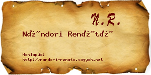 Nándori Renátó névjegykártya
